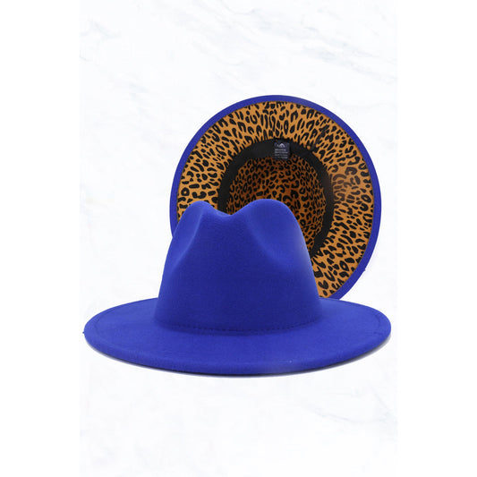 Double Sided Color Matching Leopard Jazz Hat